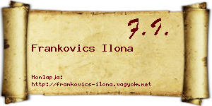 Frankovics Ilona névjegykártya